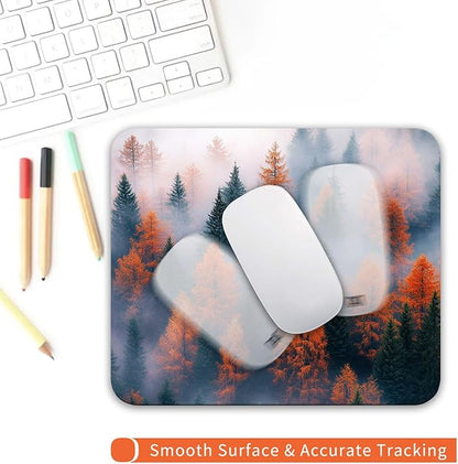 Square Mouse Pad Forests,Personalized Premium-Textured Custom Mouse Mat Design,Washable Mousepad Lycra Cloth,Non-Slip Rubber Base Computer Mouse Pads for Wireless Mouse