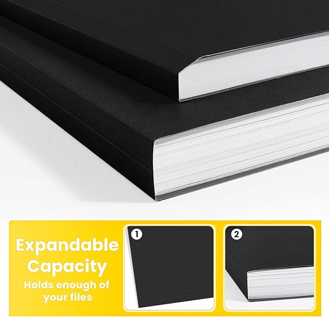 SUNEE File Folders, 36 Pack Manilla Folders 8.5 x 11, Colored File Folders Home Office School Supplies for Documents Files Paper,Black