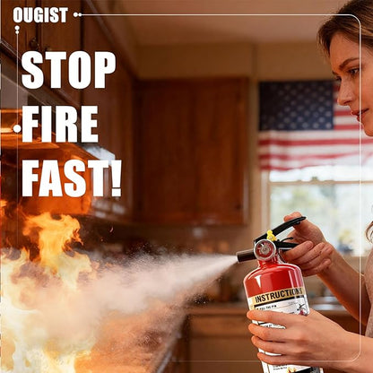 2 Pcs*2.5LBS ABC Dry Chemical Fire Extinguisher for Home & Vehicle, Portable Kitchen/Car/RV Fire Extinguisher, Non-Conductive Multipurpose Class A B C, Red