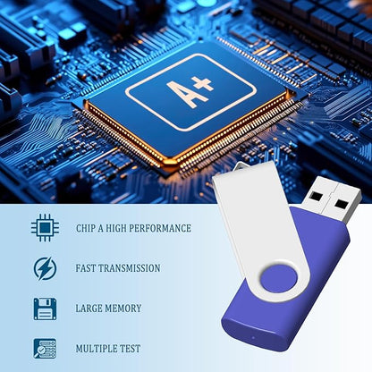 20-Pack 128MB USB Flash Drive, USB Drives 128 MB Bulk Memory Stick JBOS Swivel Thumb Drives Gig Stick USB2.0 Pen Drive for Fold Digital Date Storage, Zip Drive, Jump Drive, USB Stick, Mixed Color