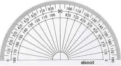 EBOOT 25 Pcs Math Protractors Plastic Protractor 180 Degrees, 4 Inches (Clear)