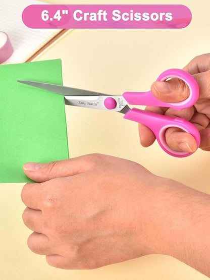 Craft Scissors Set of 4, Scissors All Purpose, Sharp Blades, Ergonomic Semi-Soft Rubber Grip, Suitable for Office, Home, School, Sewing, Fabric, Art Craft Supplies, 9.6", 8.5", 6.4", 5.5"