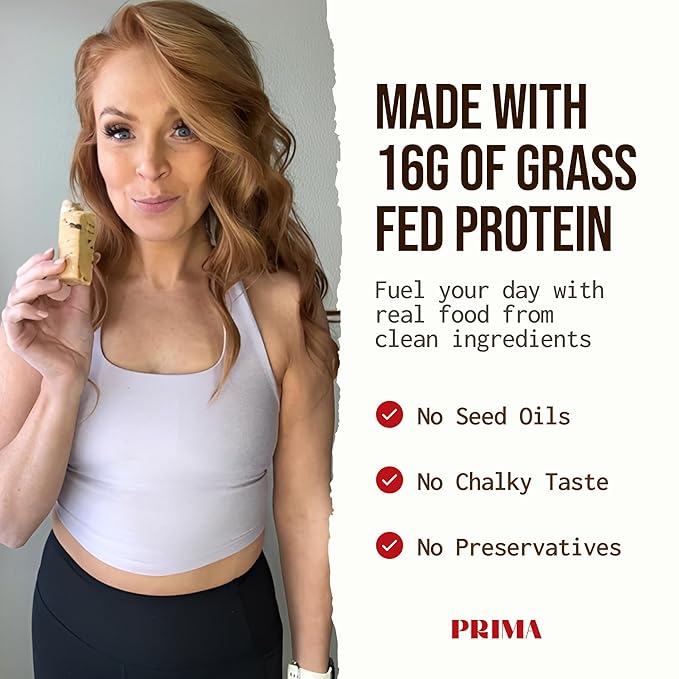 PRIMA ANCESTRAL PROTEIN BAR Grass Fed Protein Bars, 7 Pack – Animal-Based Protein Bar with Beef Tallow, Raw Honey, Seed Oil Free, Low Carb, Gluten-Free – Healthy, Energy Snacks for Clean Lifestyle (7 Pack, Variety Pack)