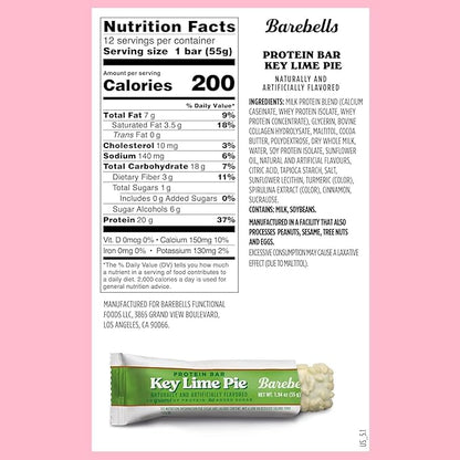 Barebells Protein Bars - Protein Snacks with High Protein (12 Count (Pack of 2), Key Lime)