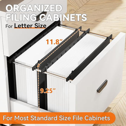 Plastic Extra Capacity Hanging File Folder Letter Size,Heavy Duty 3 inch Expansion,Reinforced Black Large Hanging Folders,Adjustable Tabs,Filing Cabinet Folders for Bulky Files Office,12 Pack
