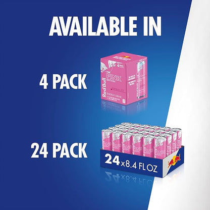 Red Bull Wild Berries, Pink Edition, with 80mg Caffeine plus Taurine & B Vitamins, 8.4 Fl Oz, Pack of 4 Cans