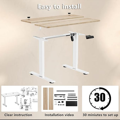Himimi Electric Standing Desk Adjustable Height,63 x 24 inch Sit Stand up Adjustable Desk with Memory Presets,Portable Computer Desk for Gaming/Working,Free Hook, Lockable Wheels,Mouse Pad,Oak