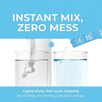 Curly's Clean Energy Caffeine & Electrolyte Sticks - Energize Your Favorite Drink - Keto, Paleo & Whole 30 Friendly - All Natural - No Sugar, No Calories, Non-GMO - 30 Flavorless Liquid Stick Packs