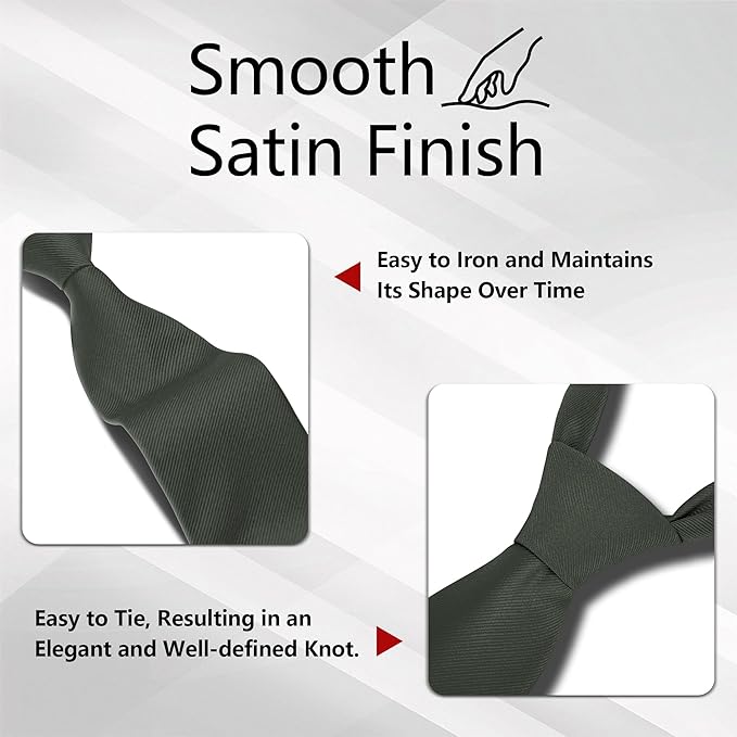 Fineknot Black Ties for Men, Formal Neckties for Men, Solid Color Mens Ties for Business, Wedding, Party, Mens Neck Tie