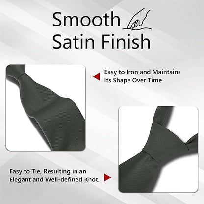 Fineknot Black Ties for Men, Formal Neckties for Men, Solid Color Mens Ties for Business, Wedding, Party, Mens Neck Tie
