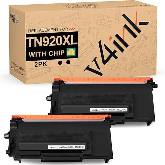 v4ink TN920XL 2PK Compatible Toner Replacement for Brother TN920 TN 920XL Toner Cartridge Black Ink for Brother HL-L5210DN HL-L5210DW HL-L6210DW HL-L6217DW HL-L6310DW MFC-L5710DW MFC-L5915DW Printer