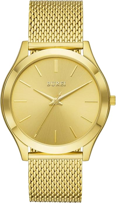 BUREI Men Watches Fashion Analog Stainless Steel Quartz Waterproof Watches,Gift for Men.