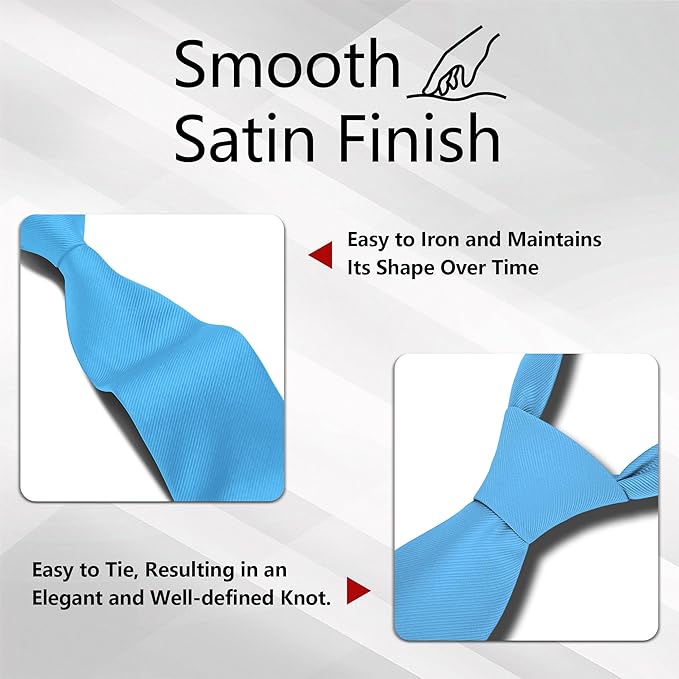Fineknot Black Ties for Men, Formal Neckties for Men, Solid Color Mens Ties for Business, Wedding, Party, Mens Neck Tie
