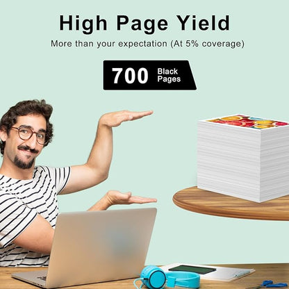 SAILNER 67XL Black High-Yield Ink Cartridge Replacement for HP Ink 67 67XL HP Printer Ink use with for DeskJet 2855e Ink Cartridges Deskjet 4155e 2755e 4155 2700 2700e Envy 6055 Printer 67(2 Pack)