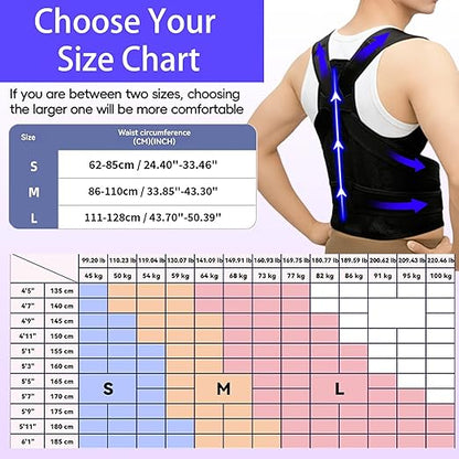 Posture Corrector for Women and Men,Adjustable Full Back Support,FSA&HSA Eligible,Improve Posture,Upper Lower Back,Neck,Shoulder Pain Relief,Scoliosis & Hunchback Support