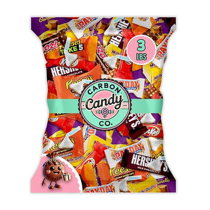Chocolate Candy Variety Pack - 3 lb Assorted Individually Wrapped Candy Bars - Holiday, Party Bag Bulk - Dark & Milk - Mini Chocolates