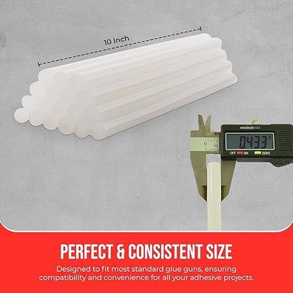 Wholesale® Full Size Hot Melt Glue Sticks for Glue Gun - Bulk 10in - Great for Art Craft Repair & Compatible w/Most Glue Guns - 7/16" X 10" (Approx 450 Sticks, 25lbs Pack) - USA Made