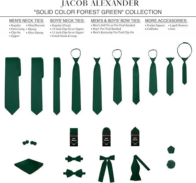 Jacob Alexander Solid Color Mens Tie - Soft-lined Necktie - Timeless Formal Look for Weddings and Business - (Regular Size)