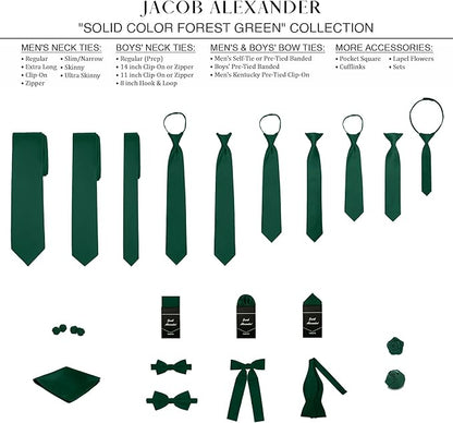 Jacob Alexander Solid Color Mens Tie - Soft-lined Necktie - Timeless Formal Look for Weddings and Business - (Regular Size)