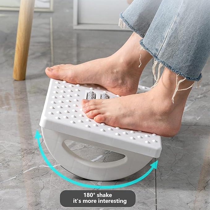 Rocking Foot Rest Under Desk at Work,Rocking Foot Stool Footrest,Footrest with Foot Massage Feet Stand,Promote Leg Circulation,Massage Feet Stand for Office&Home (Black)