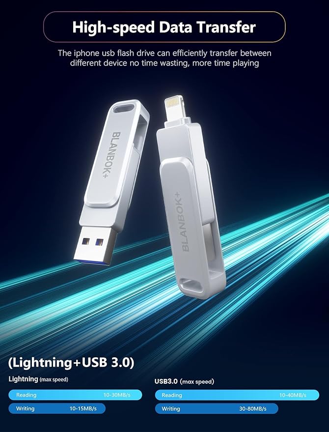 MFi Certified 512GB Flash Drive Thumb Drives USB Memory Stick High Speed Jump Drive, Portable Photo Stick External Storage iPhone Flash Drive for iPhone/iPad/Android/PC