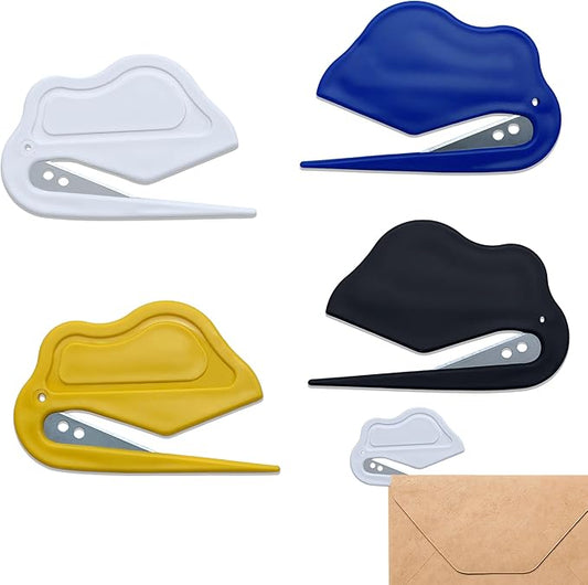 4 Pack Letter Opener Envelope Slitter,Mail Cutter with Safety Concealed Sharp Blade Neatly Opened Without Damage,Envelope Opener for Women,Men,Worker,Students,Home,Office,Postal for Package,Paper Cut