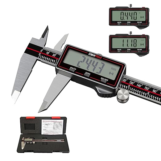 GemRed Wireless Digital Caliper, 300mm Stainless Steel Precision Measuring Tool with Data Output, Inch/MM Conversion, Zero Reset, Auto Off, for DIY, Woodworking, Jewelry Making