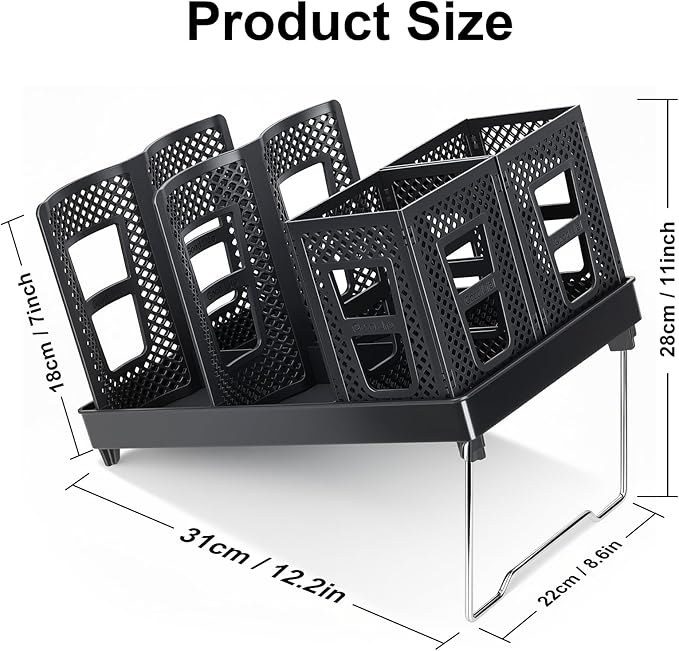 Cup and Lid Holder, Coffee Cup Holder with Straw Organizer, Adjustable Plastic Cup Dispenser, Upright Paper Cup Storage, for Countertop, Coffees Station, Office, Bar Restaurant, Breakroom