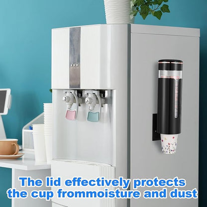 Baderke 2 Pieces Cup Dispenser Pull Type Automatic Remover Fit 4 oz to 7 oz Plastic Water Machine Cup Holder Wall Mount Bathroom Home Office Hospital (Vivid)