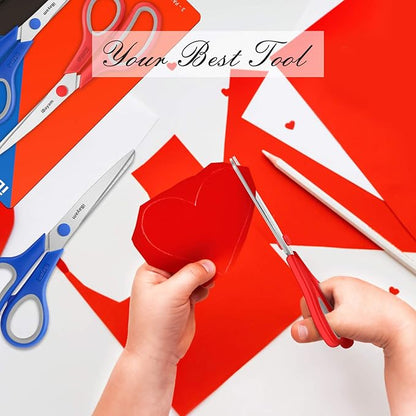 Scissors, iBayam 8" All Purpose Scissors Bulk 3-Pack, Ultra Sharp 2.5mm Thick Blade Shears Comfort-Grip for Office Desk Accessories Sewing Fabric Home Craft School Supplies, Right/Left Handed