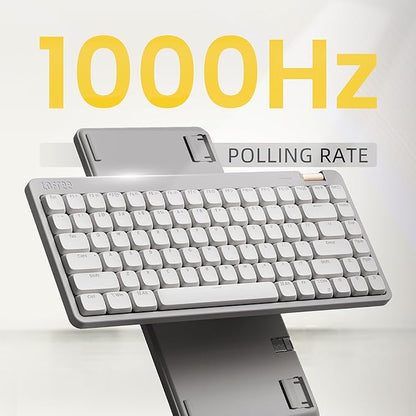 Flow Lite 84 Keys Low Profile Mechanical Keyboard, 75% Swappable Rechargeable Wireless Keyboard with 2.4G Receiver, Bluetooth and Wired Connection for Windows, Mac/Specter Linear Switches (Flamingo)