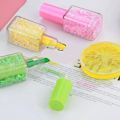 4 Pcs Multifunctional Highlighters Set Nails Polish Shape Highlighter Marker Fluorescent Pen Bible Marker Pen