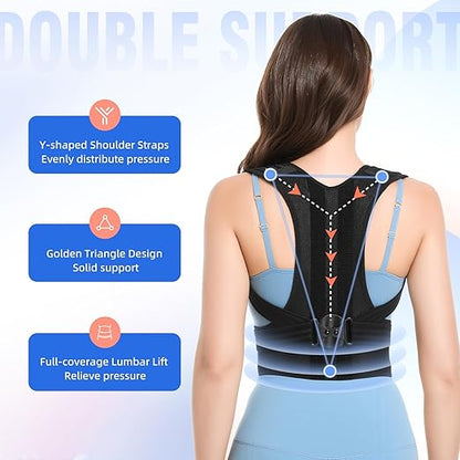 babaka Posture Corrector for Women and Men, Adjustable Full Back Support, Upper and Lower Back Pain Relief, Back Brace, Shoulder Straightener, Scoliosis, Hunchback, Thoracic, Spine Corrector (Small, Waist: 25''-31'')