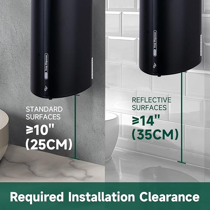 29fl.oz/850ml Commercial Automatic Liquid Soap Dispenser Wall-Mounted Large Capacity Model 1209 Black