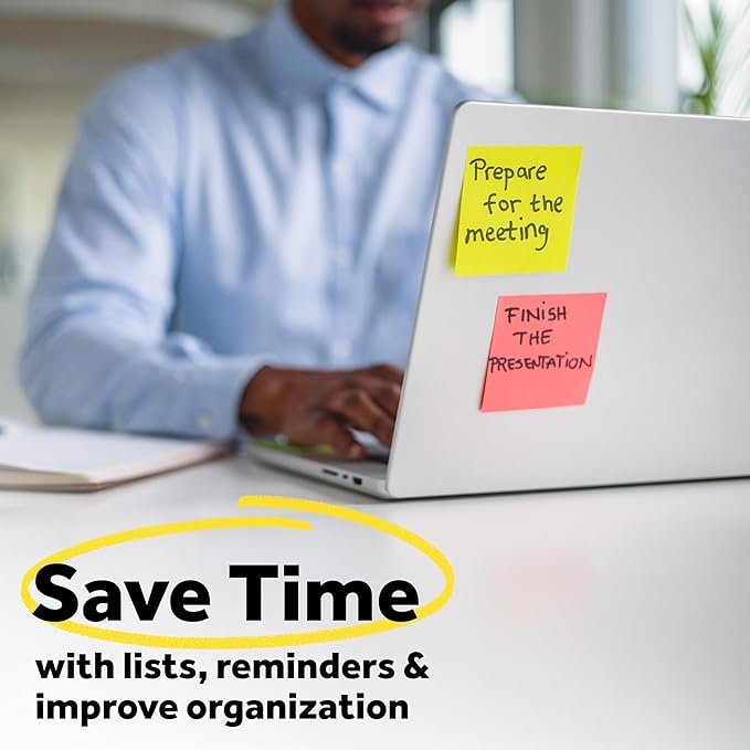 Post-it Note Dispenser, Sticky Note Holder, Black Base, Clear Top, Includes 50 Sheets of 3 in x 3 in Canary Yellow Pop-Up Notes, Classroom or Office Supplies