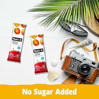 That's it. Fruit Bars Snack 20 Pack - 100% All Natural Gluten-Free Vegan Low Carb Snacks - Healthy Fruit Snacks Variety Pack Strawberry, Mango, Blueberry, Cherry, Fig Bars