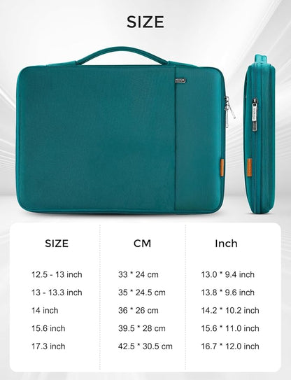 DOMISO Laptop Case Laptop Sleeve Cover for 14 inch MacBook Pro M4/M3/M2/M1 Pro/Max, Compatible with 13.3 inch HP Dell ASUS Notebook, Water-Resistant Bag with Scalable Handle and Small Case,Turquoise