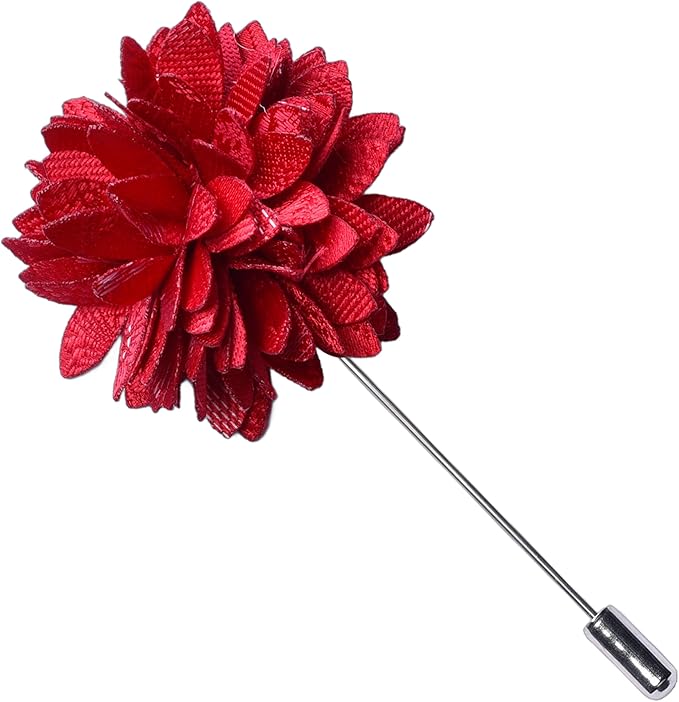 GUSLESON 3.15"（8cm） Mens Floral Tie and Lapel Pin Necktie Hankerchief Cufflinks Set for Men