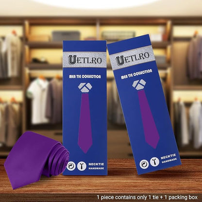 Black Ties For Men Solid Pure Color Formal Neckties 3.15" (8CM) Men's Tie for Business and Wedding with Gift Box