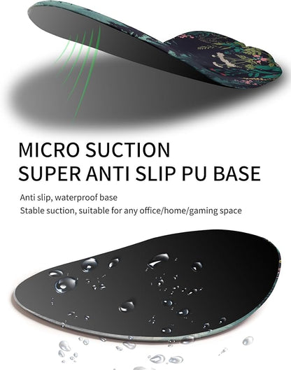 Palm-Rest and Wrist-Hugging Mouse Pad Wrist Rest, Ergonomic Wrist Support with Curve Fitting Cushioned Memory Foam for Carpal Tunnel Pain Relief, 9.9 x 8.3 Inch, Misty Forest