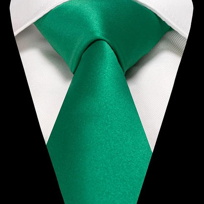 RBOCOTT Solid Color Tie and Pocket Square Hankerchief with Lapel Pin Set for Men