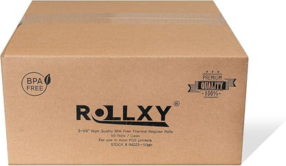 3-1/8 X 230 Thermal Paper Compatible with Star CT-S300 Tsp 100 BPA Free 50 rolls by Rollxy (50gm Thickness)