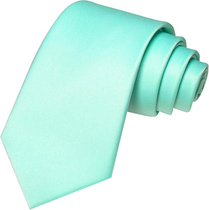 RBOCOTT Solid Color Tie and Pocket Square Hankerchief with Lapel Pin Set for Men