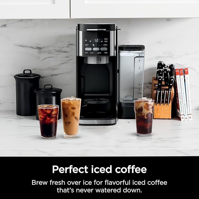 Ninjja | Drip Coffee Maker | Dual-Brew Pro Hot & Iced Coffee Machine | Use with KCup Coffee Pods | 3 Brew Styles (Classic, Rich, & Iced) | 60oz Removable Reservoir & Dishwasher Safe | Black | CFP101