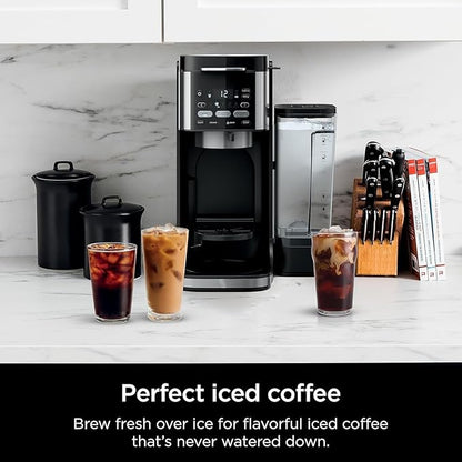 Ninjja | Drip Coffee Maker | Dual-Brew Pro Hot & Iced Coffee Machine | Use with KCup Coffee Pods | 3 Brew Styles (Classic, Rich, & Iced) | 60oz Removable Reservoir & Dishwasher Safe | Black | CFP101