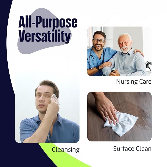 Adult Wipes Extra Large - Thicker Disposable Washcloths for Elderly Care & Shower Alternative - Fragrance-Free with Flip-To (8 Pack XXL)