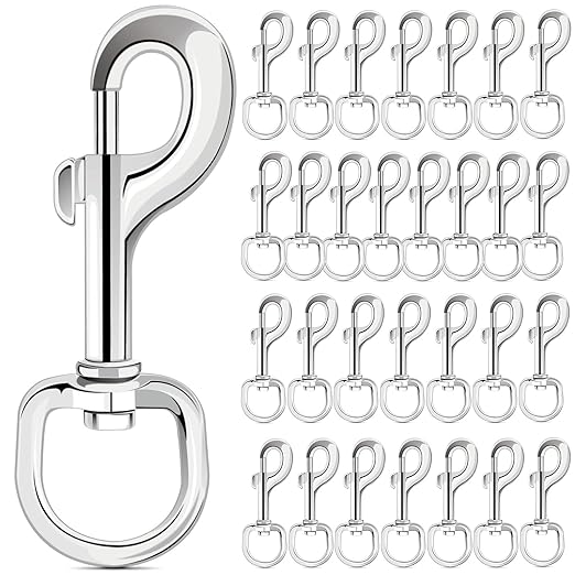 ERKOON Extra Large 4.23 Inch Swivel Eye Bolt Snap Hooks 220Lbs Load Capacity Zinc Alloy Single Ended Flag Clips Heavy Duty Trigger Bolt Hooks (30 Pack)