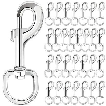 ERKOON Extra Large 4.23 Inch Swivel Eye Bolt Snap Hooks 220Lbs Load Capacity Zinc Alloy Single Ended Flag Clips Heavy Duty Trigger Bolt Hooks (30 Pack)