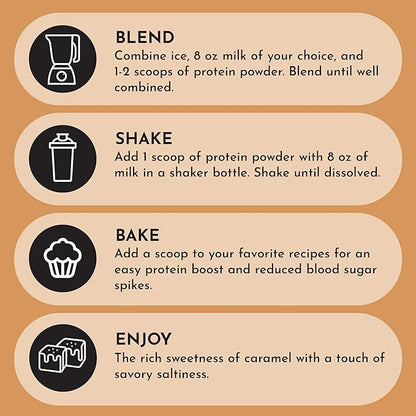 Salted Caramel Protein Powder – 30-Serving Blend with 100% Grass-Fed Whey & Organic Plant Proteins – Flavored with Real Ingredients – Supports Muscle Recovery & Energy