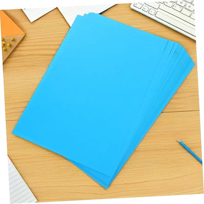 100pcs Colored Printer Paper Smooth Surface Fast Drying Copy Paper for DIY Craft Printing Office Use Blue